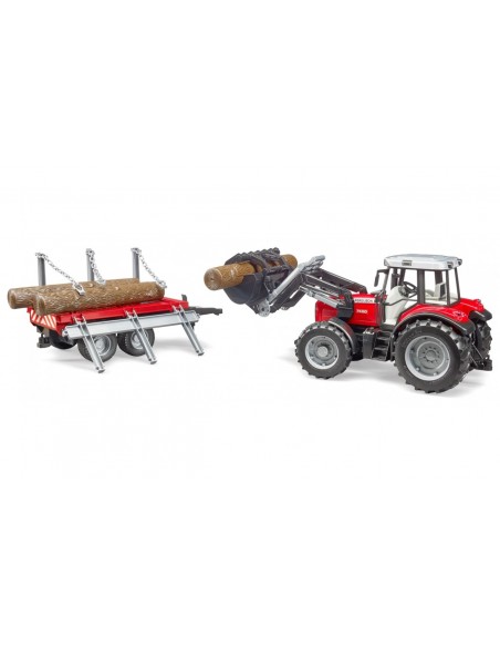 02046 Massey Ferguson 7480 su frontaliniu krutuvu ir priekaba